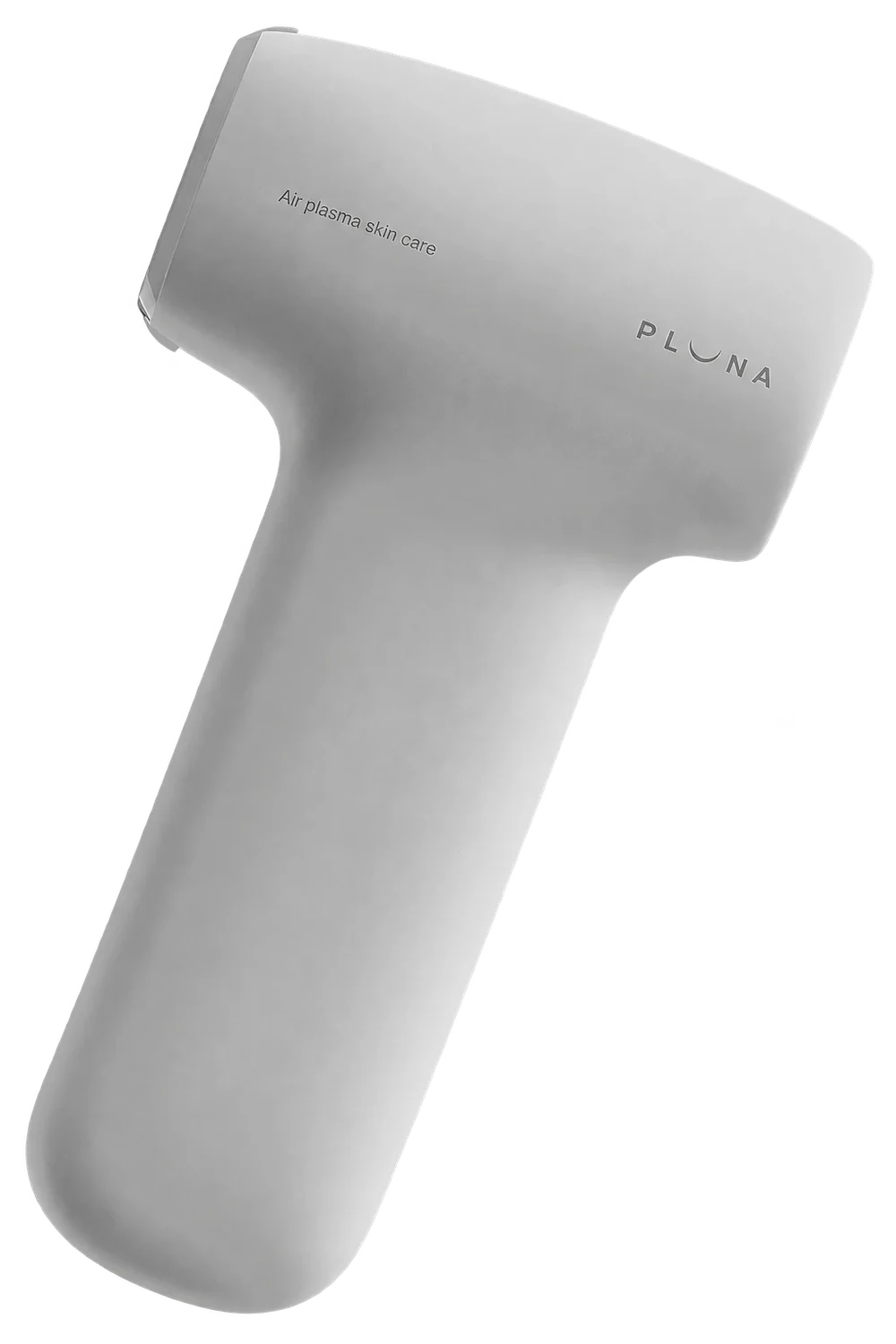 El dispositivo PLUNA, de frente, con la línea Air plasma skin care y el logotipo PLUNA